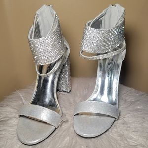 Silver Rhinestone Sandals
